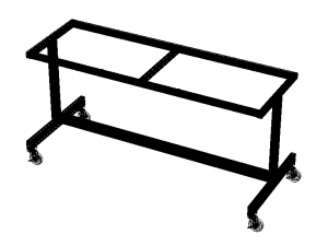 Aluminum Fixed Top Mobile Table Modello 3D