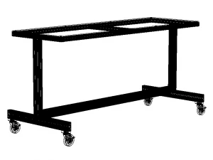 Aluminum Fixed Top Mobile Table 3D Model