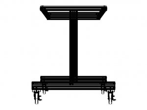 Aluminum Fixed Top Mobile Table Modello 3D