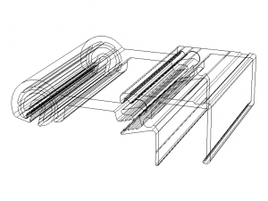 Aluminum Extruded Vehicle Rope Rail System 3D Modell