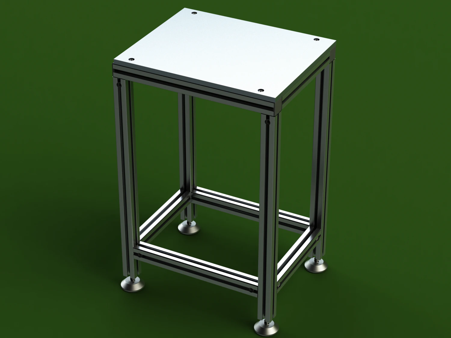 Aluminum Fixed Table 3D Model .c4d .max .obj .3ds .fbx .stl .blend 