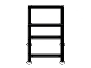 Aluminum Fixed Table 3D Model