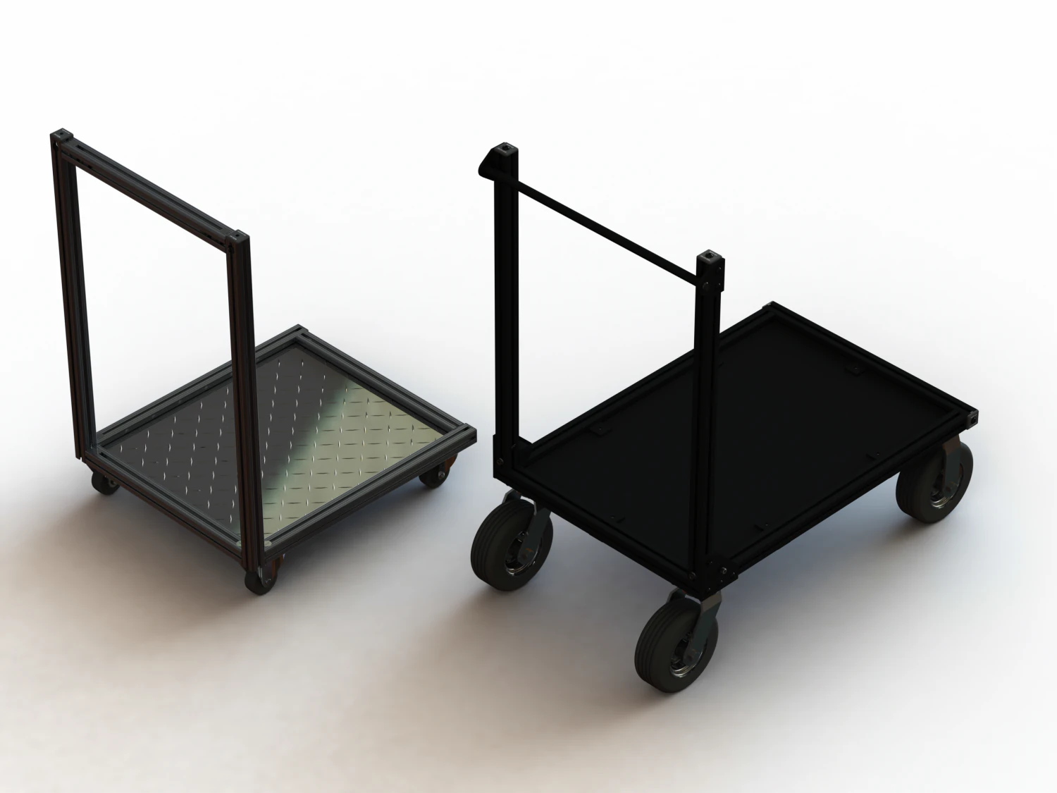 Aluminum Industrial Platform Truck 3D Model .c4d .max .obj .3ds .fbx .stl .blend 