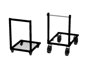 Aluminum Industrial Platform Truck 3D Model