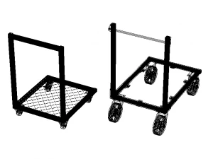 Aluminum Industrial Platform Truck 3D Model