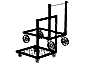 Aluminum Industrial Platform Truck 3D Model