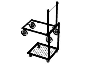 Aluminum Industrial Platform Truck 3D Model