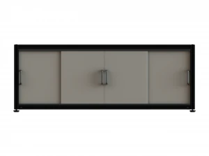 Aluminum Storage Cabinet with Sliding Doors 3D Model