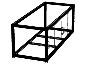 Aluminum Storage Cabinet with Sliding Doors 3D Model