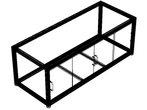 Aluminum Storage Cabinet with Sliding Doors 3D Model