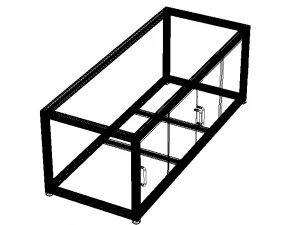 Aluminum Storage Cabinet with Sliding Doors 3D Model