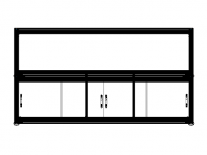 Aluminum Storage Cabinet with Sliding Doors 3D 模型