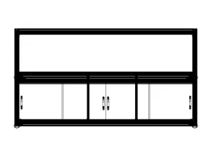 Aluminum Storage Cabinet with Sliding Doors 3D Model