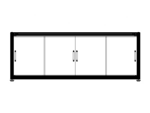 Aluminum Storage Cabinet with Sliding Doors 3D Model