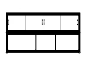 Aluminum Storage Cabinet with Sliding Doors 3D Model