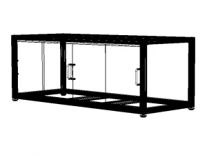 Aluminum Storage Cabinet with Sliding Doors 3D Model