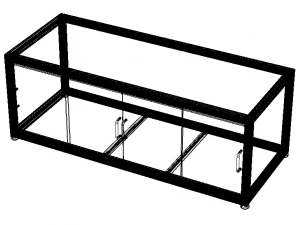 Aluminum Storage Cabinet with Sliding Doors 3D Model