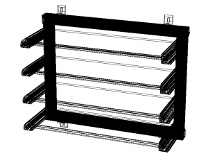 Aluminum Adjustable Shelf - Wall Mounted 3D Model