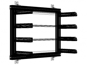 Aluminum Adjustable Shelf - Wall Mounted 3D Model