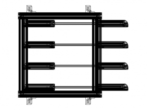 Aluminum Adjustable Shelf - Wall Mounted 3D Model