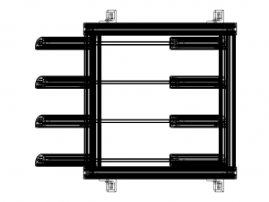 Aluminum Adjustable Shelf - Wall Mounted 3D Model
