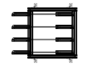 Aluminum Adjustable Shelf - Wall Mounted 3D Model