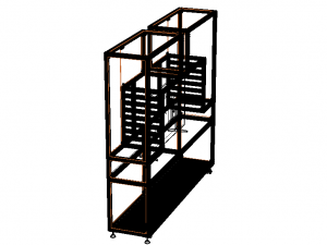 Aluminium Storage with TV Stand 3D-Modell