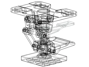 Adjustable Height Floor Lock 3D Model