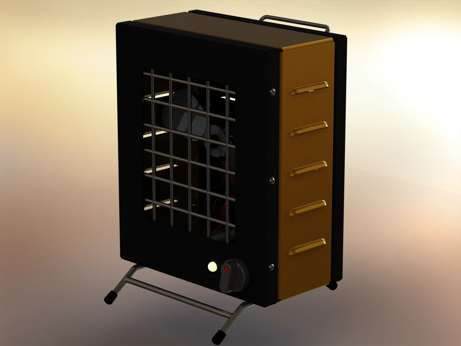 Portable Electric Space Heater 3D Model .c4d .max .obj .3ds .fbx .stl .blend 