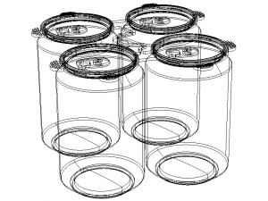 PP Plastic Can Carrier 4-pack Modelo 3D
