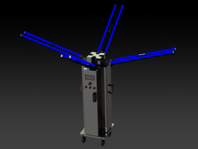 30W Ultraviolet Light Disinfection Trolley 3D Model .c4d .max .obj .3ds .fbx .stl .blend 