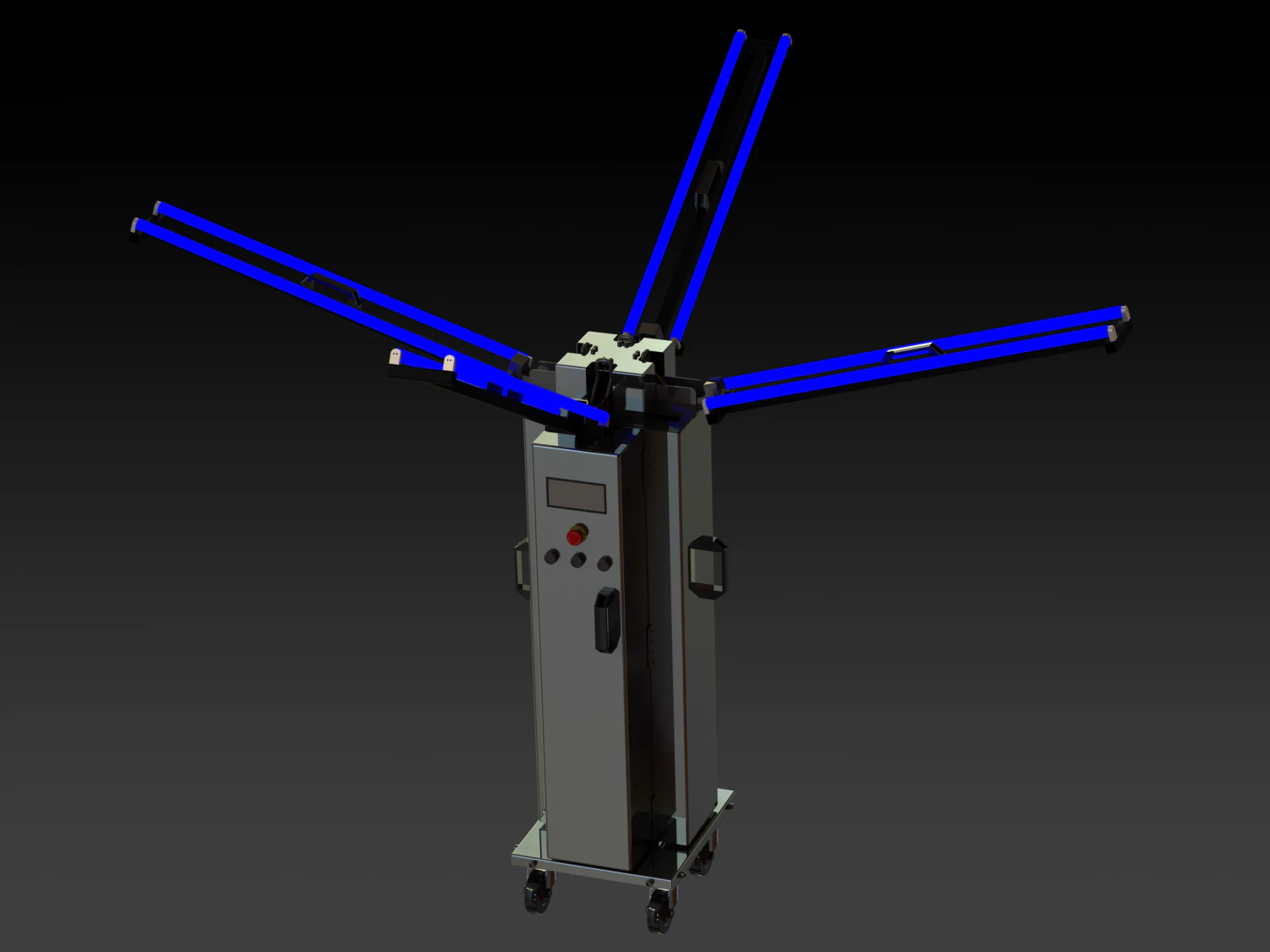 30W Ultraviolet Light Disinfection Trolley 3D Model .c4d .max .obj .3ds .fbx .stl .blend