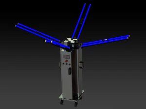 30W Ultraviolet Light Disinfection Trolley 3D Model
