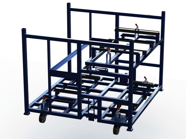 Stacking Rack Trolley of Car Seat Model 3D .c4d .max .obj .3ds .fbx .stl .blend 
