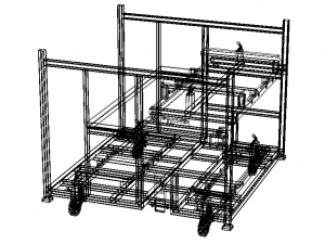 Stacking Rack Trolley of Car Seat Model 3D