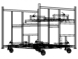 Stacking Rack Trolley of Car Seat Model 3D