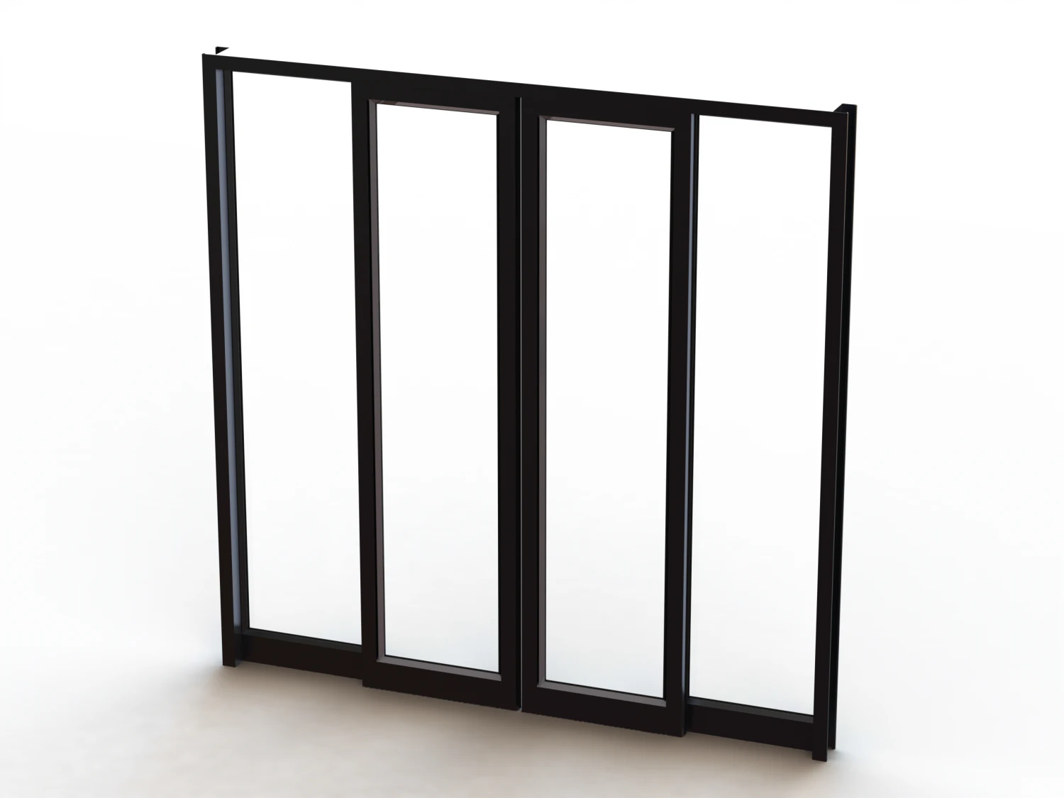 Aluminium Double Sliding Doors 3D Model .c4d .max .obj .3ds .fbx .stl .blend 