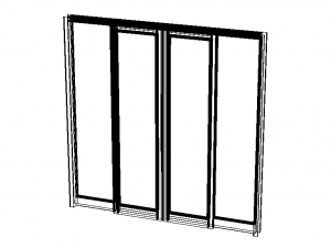Aluminium Double Sliding Doors Model 3D