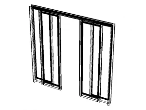 Aluminium Double Sliding Doors 3D Model