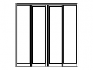 Aluminium Double Sliding Doors Model 3D