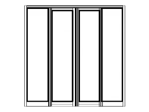 Aluminium Double Sliding Doors 3D Model