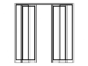 Aluminium Double Sliding Doors 3D Model