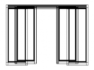 Aluminium Double Sliding Doors Model 3D