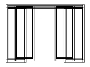 Aluminium Double Sliding Doors 3D Model