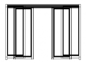 Aluminium Double Sliding Doors Model 3D