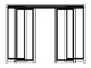 Aluminium Double Sliding Doors 3D Model