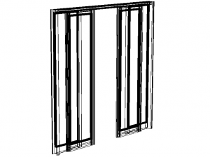 Aluminium Double Sliding Doors Model 3D