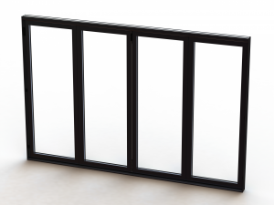 Aluminium Bifold Door 4 Panels 3D Model