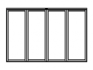 Aluminium Bifold Door 4 Panels 3D Model