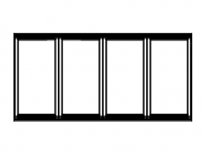 Aluminium Bifold Door 4 Panels 3D Model